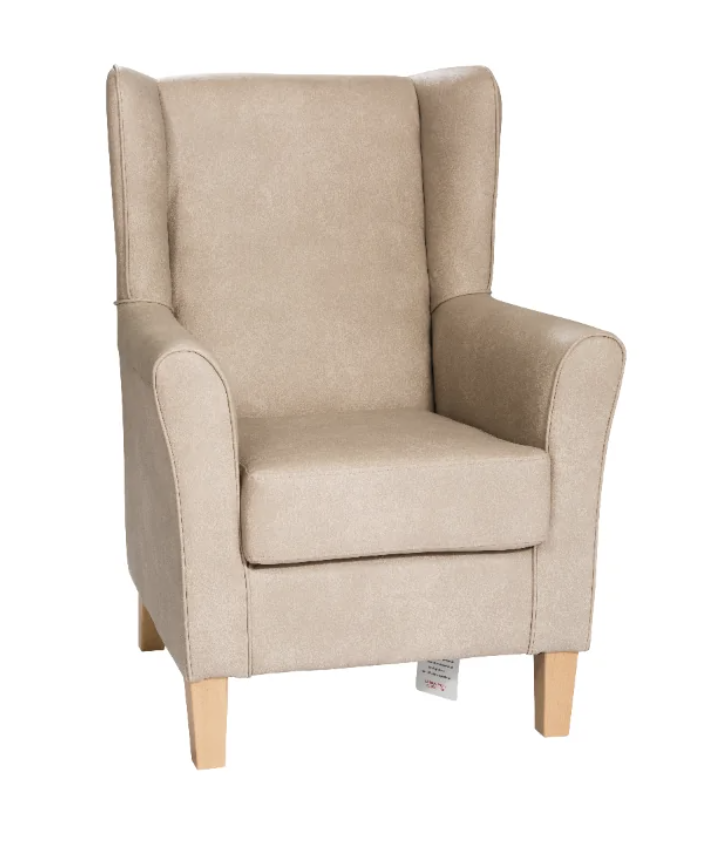 Atlow wing chair in Oyster - care home furniture