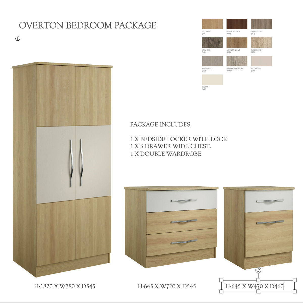 Overton care home bedroom furniture package for nursing homes and care homes