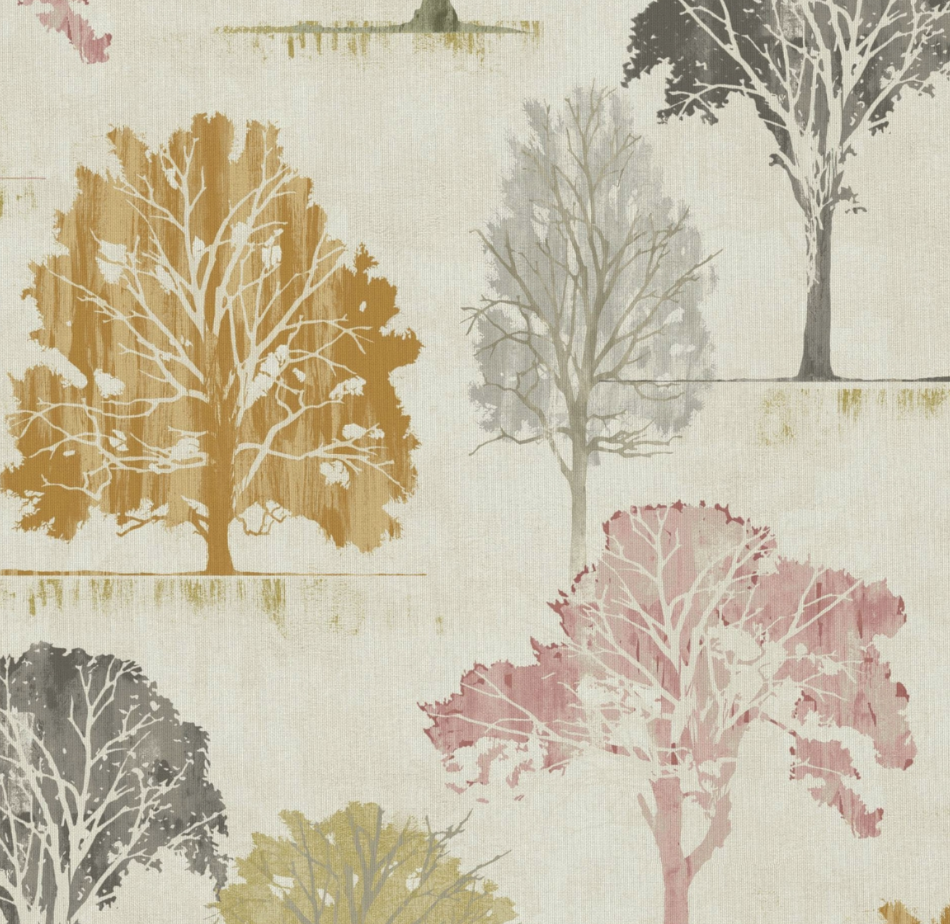 FR Curtain fabric Edmund Bell Woodland straw