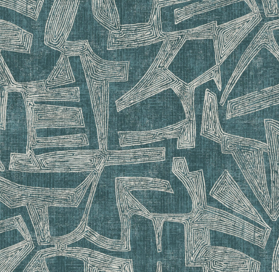 Edmund Bell FR Curtain fabric Haze Peacock