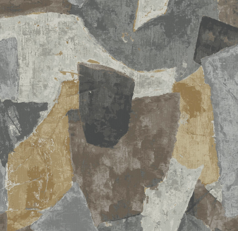 Edmund Bell FR fabric with abstract design Wild Side Truffle