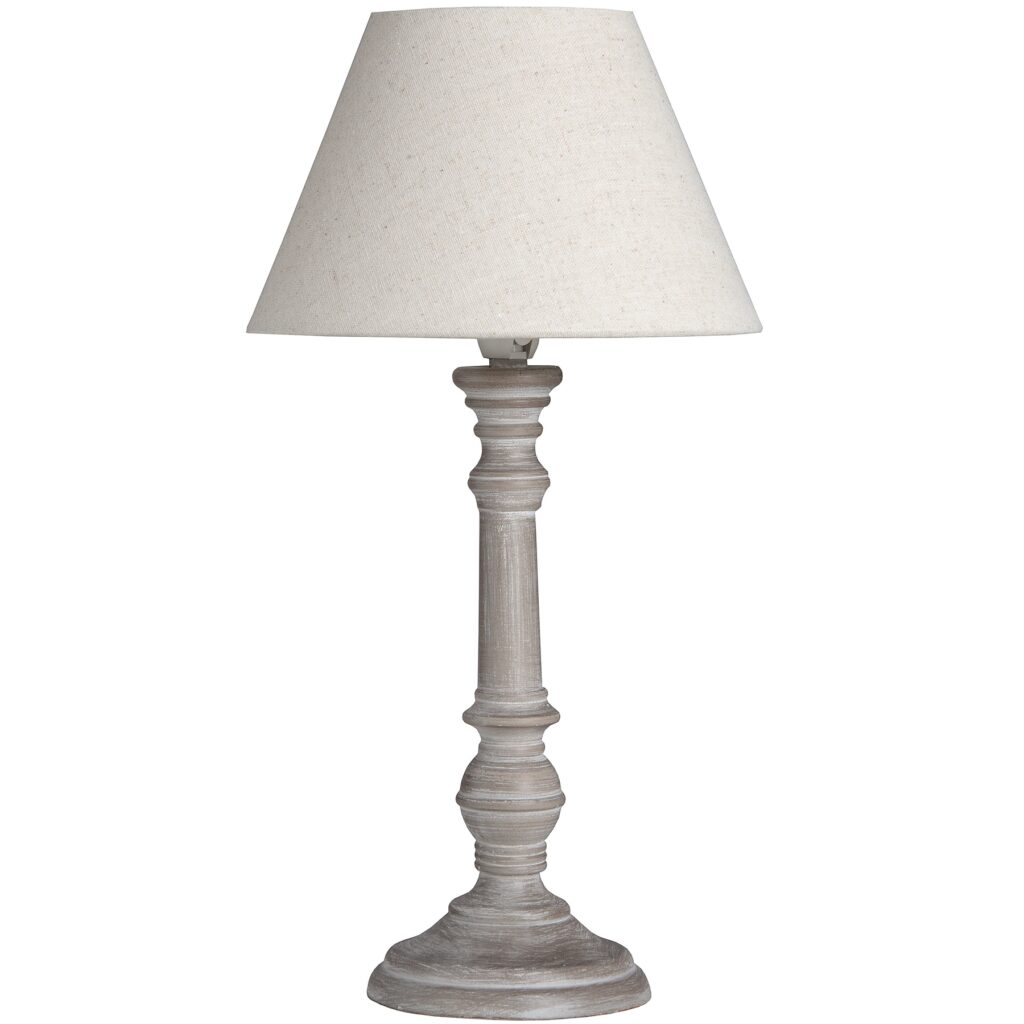 Pella Bedside table lamp complete with linen shade.