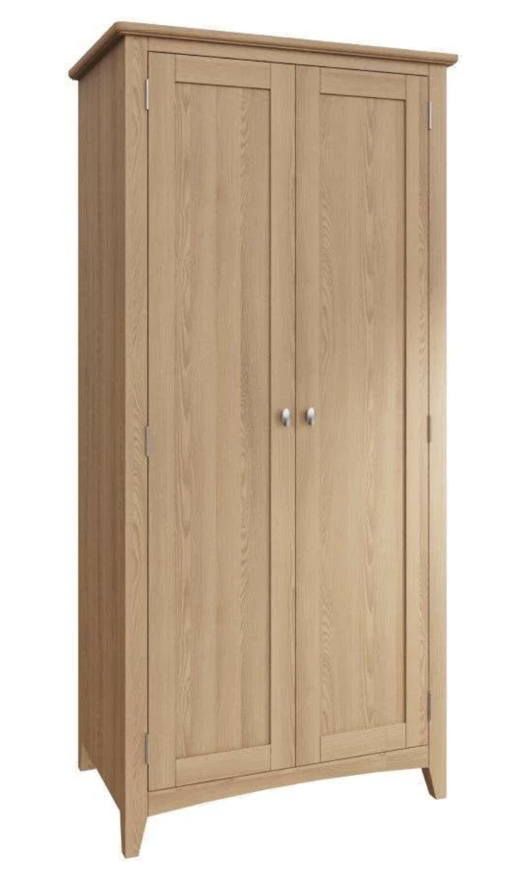 Solid wood double wardrobe in light oak colour