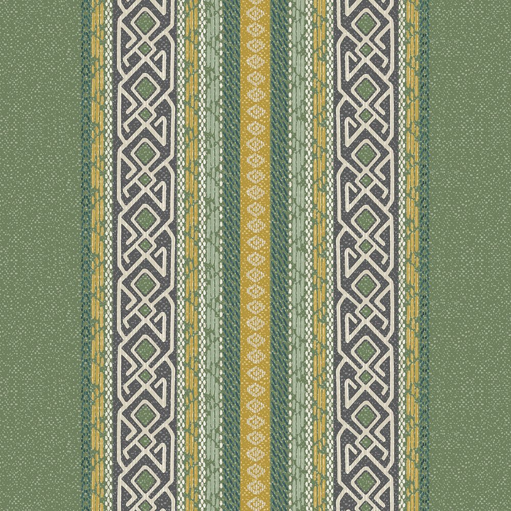 Striped green FR Furnishing fabric