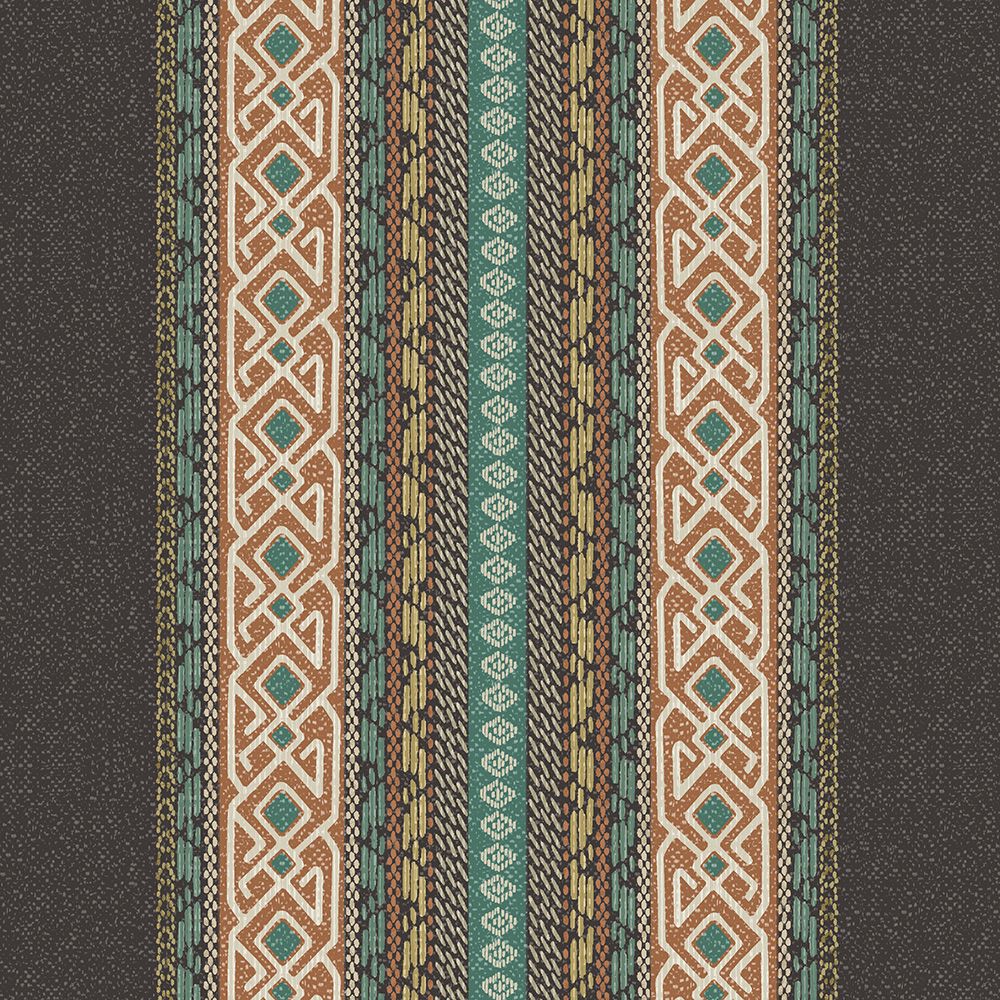Striped FR Furnishing fabric in charcoal colour