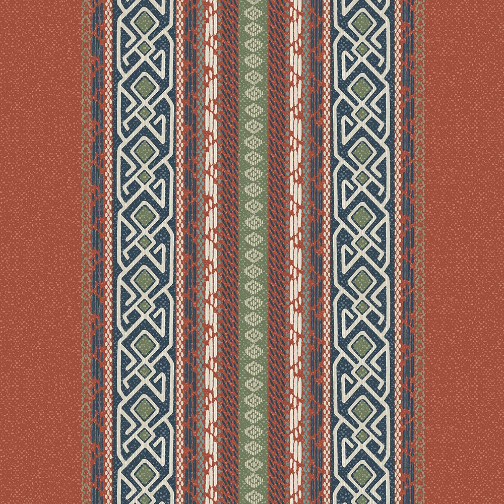 Livadia Lava Striped FR Furnishing fabric in terracotta colour