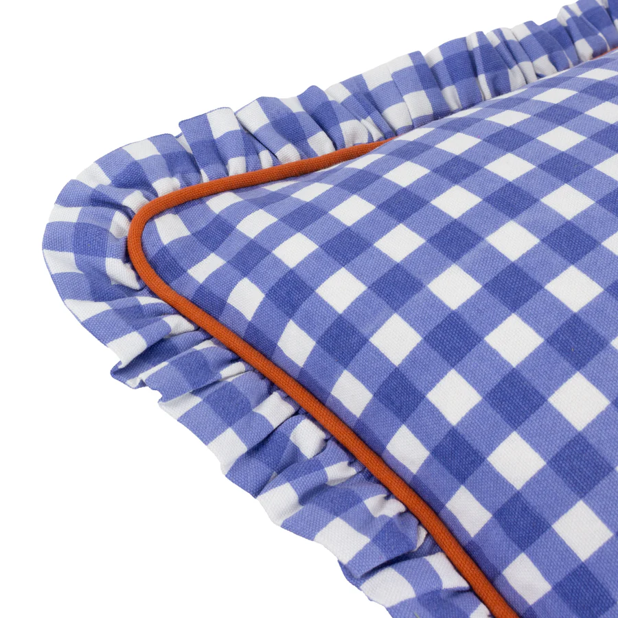 Maude Gingham Cushion Blue - Image 4