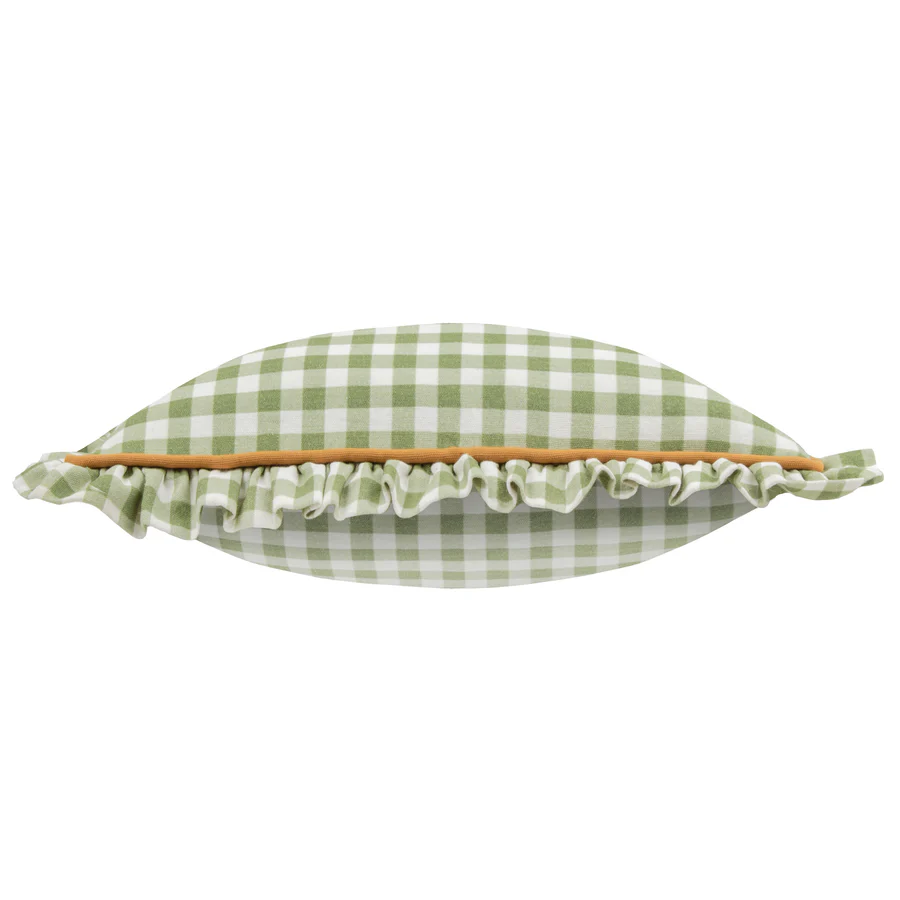 Maude Gingham Cushion Sage - Image 3