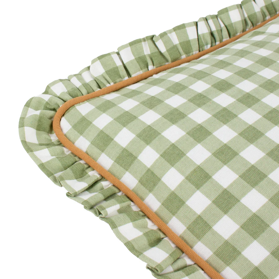 Maude Gingham Cushion Sage - Image 4