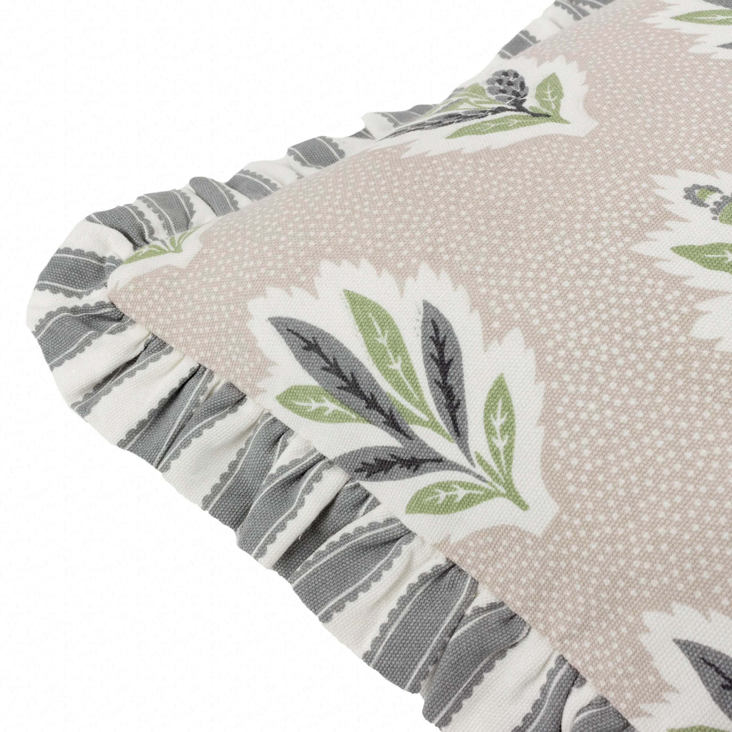 Beige cushion ruffle detail