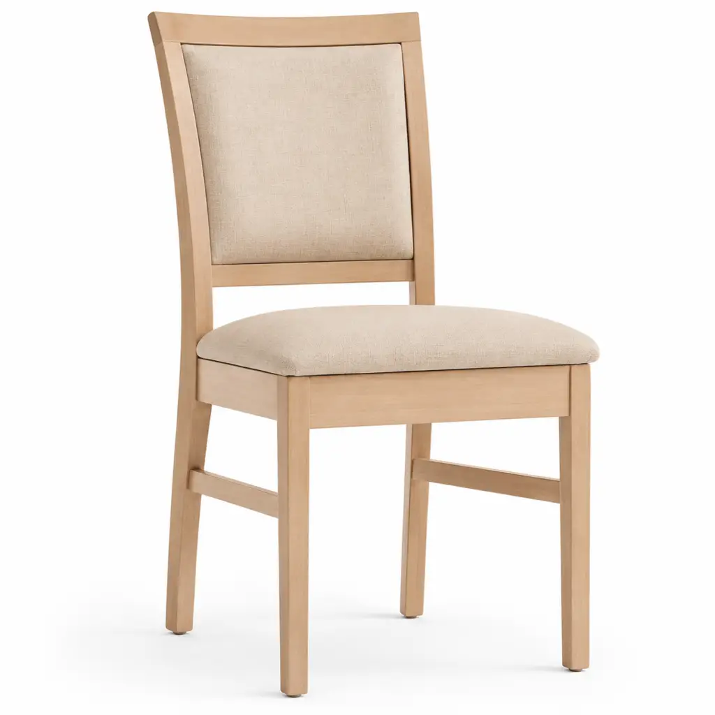 care home dining chair with beige upholstery