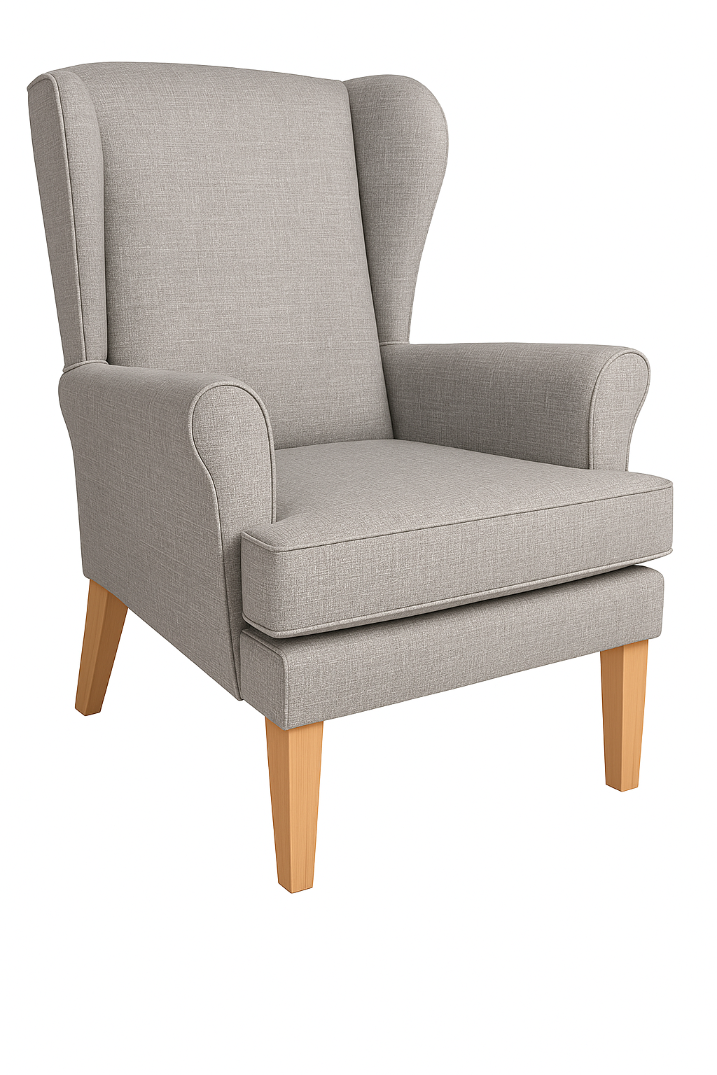 Light grey wing chair